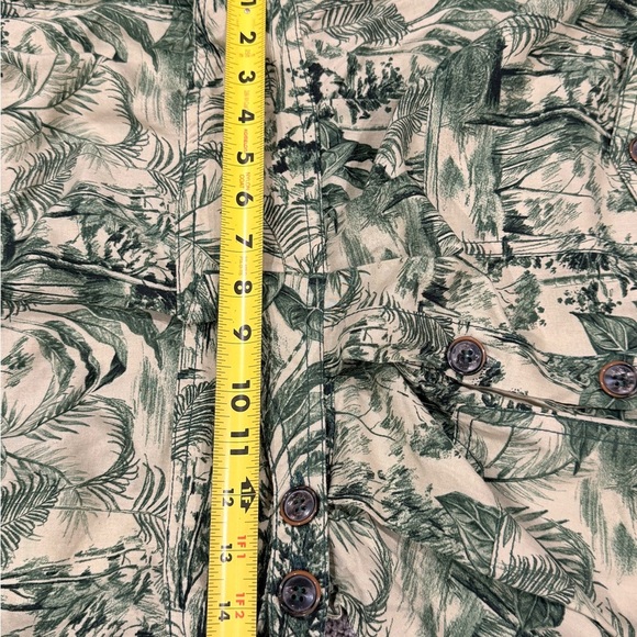 ZARA WRAP Style Green Forest Print PAREO Linen Blend Maxi DRESS SideSlit Women M - Picture 8 of 12